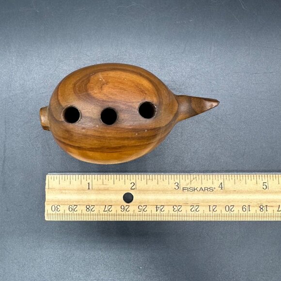 Vintage Mid Century Modern Wooden Puffer Fish Pencil Holder Paperweight Kitschy - Picture 11 of 11